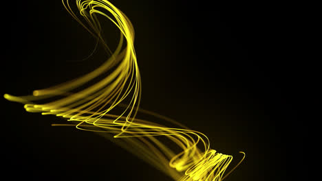 Líneas-De-Partículas-De-Fibra-óptica-Futuristas-Que-Fluyen-O-Se-Mueven-Efecto-Animación-De-Bucle-Abstracto-Sobre-Fondo-Negro